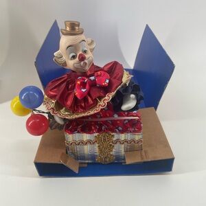 Vintage Clown Musical Wind Up- Animated Musical Clown